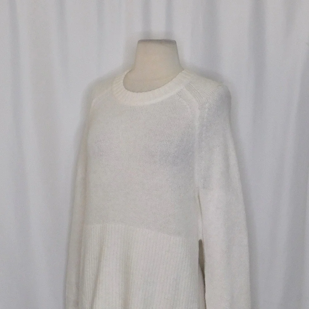NWT!! J. CREW High Rib Pullover Sweater Wool Alpaca Solid‎ Ivory Minimalist XXS